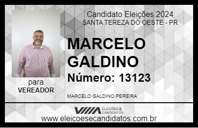 Candidato MARCELO GALDINO 2024 - SANTA TEREZA DO OESTE - Eleições