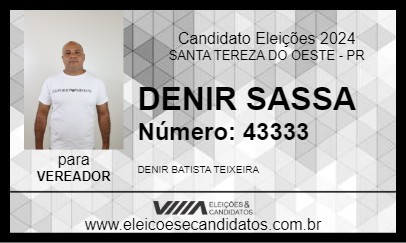 Candidato DENIR SASSA 2024 - SANTA TEREZA DO OESTE - Eleições