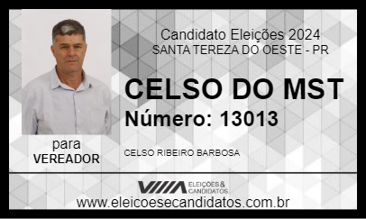 Candidato CELSO DO MST 2024 - SANTA TEREZA DO OESTE - Eleições