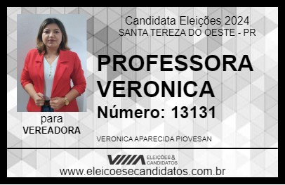 Candidato PROFESSORA VERONICA 2024 - SANTA TEREZA DO OESTE - Eleições