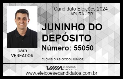 Candidato JUNINHO DO DEPÓSITO 2024 - JAPURÁ - Eleições