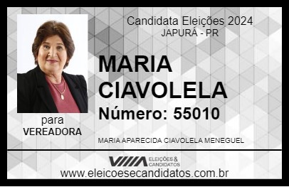 Candidato MARIA CIAVOLELA 2024 - JAPURÁ - Eleições