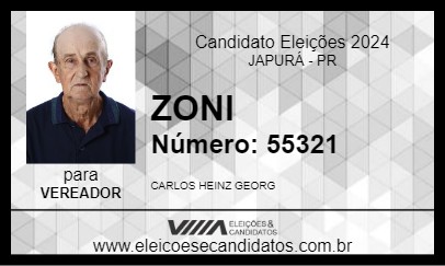 Candidato ZONI 2024 - JAPURÁ - Eleições