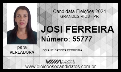 Candidato JOSI FERREIRA 2024 - GRANDES RIOS - Eleições