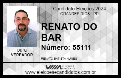 Candidato RENATO DO BAR 2024 - GRANDES RIOS - Eleições