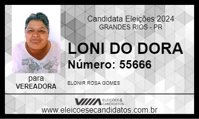 Candidato LONI DO DORA 2024 - GRANDES RIOS - Eleições