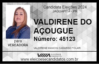 Candidato VALDIRENE DO AÇOUGUE 2024 - JAGUAPITÃ - Eleições