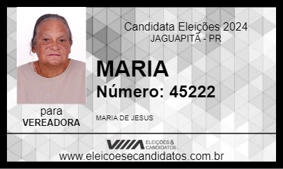 Candidato MARIA 2024 - JAGUAPITÃ - Eleições