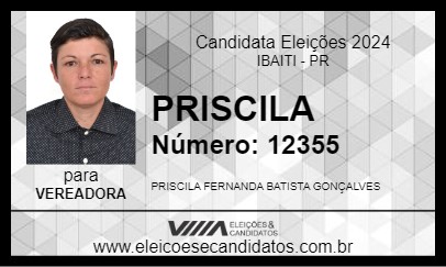 Candidato PRISCILA 2024 - IBAITI - Eleições