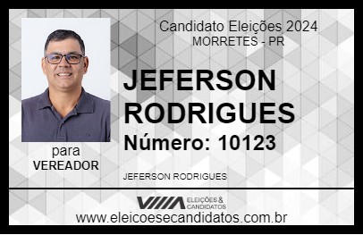 Candidato JEFERSON RODRIGUES 2024 - MORRETES - Eleições