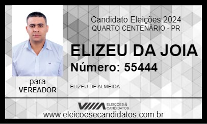 Candidato ELIZEU DA JOIA 2024 - QUARTO CENTENÁRIO - Eleições