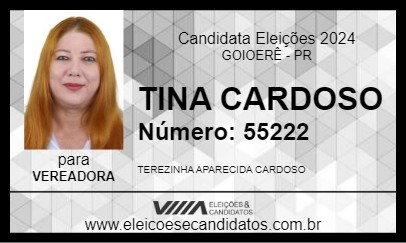 Candidato TINA CARDOSO 2024 - GOIOERÊ - Eleições