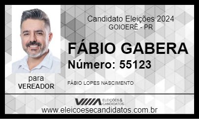 Candidato FABINHO GABERA 2024 - GOIOERÊ - Eleições