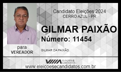 Candidato GILMAR PAIXÃO 2024 - CERRO AZUL - Eleições