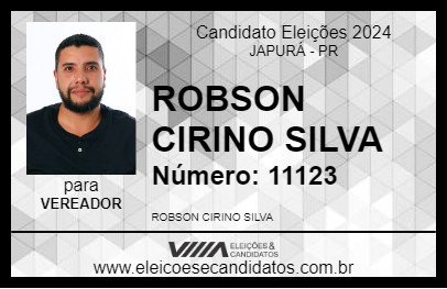 Candidato ROBSON CIRINO SILVA 2024 - JAPURÁ - Eleições