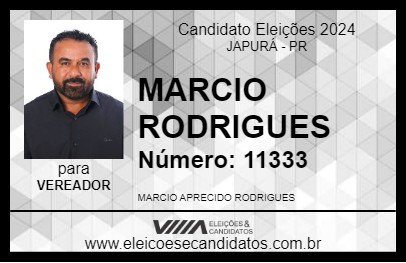 Candidato MARCIO RODRIGUES 2024 - JAPURÁ - Eleições