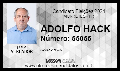 Candidato ADOLFO HACK 2024 - MORRETES - Eleições