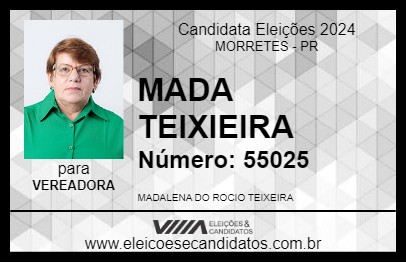 Candidato MADA TEIXIEIRA 2024 - MORRETES - Eleições