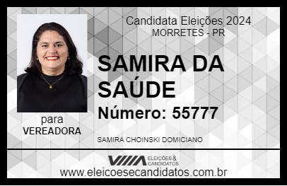 Candidato SAMIRA DA SAÚDE 2024 - MORRETES - Eleições