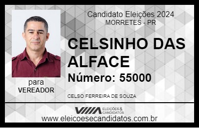 Candidato CELSINHO DAS ALFACE 2024 - MORRETES - Eleições