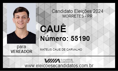 Candidato CAUÊ 2024 - MORRETES - Eleições