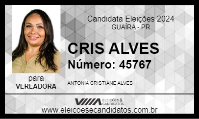 Candidato CRIS ALVES 2024 - GUAÍRA - Eleições