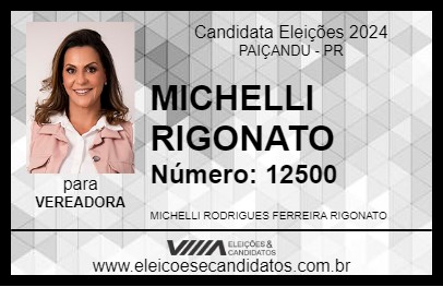 Candidato MICHELLI RIGONATO 2024 - PAIÇANDU - Eleições