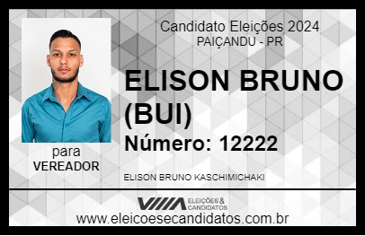 Candidato ELISON BRUNO (BUI) 2024 - PAIÇANDU - Eleições