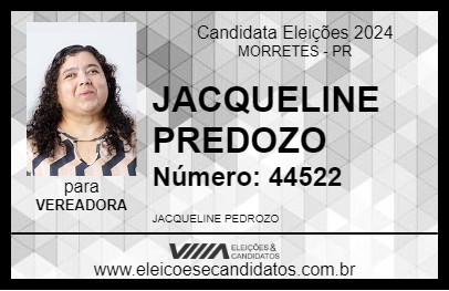 Candidato JACQUELINE PREDOZO 2024 - MORRETES - Eleições