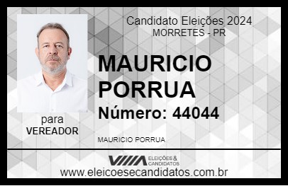 Candidato MAURICIO PORRUA 2024 - MORRETES - Eleições