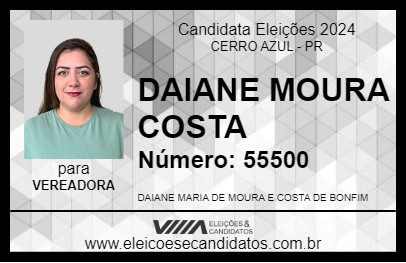 Candidato DAIANE MOURA COSTA 2024 - CERRO AZUL - Eleições