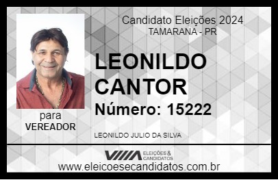 Candidato LEONILDO CANTOR 2024 - TAMARANA - Eleições