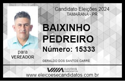 Candidato BAIXINHO PEDREIRO 2024 - TAMARANA - Eleições