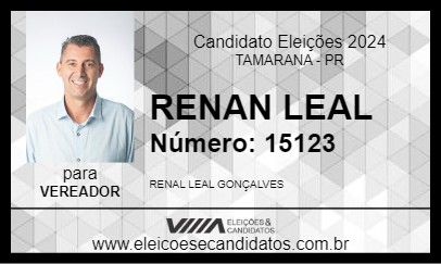 Candidato RENAN LEAL 2024 - TAMARANA - Eleições