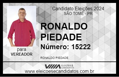 Candidato RONALDO PIEDADE 2024 - SÃO TOMÉ - Eleições