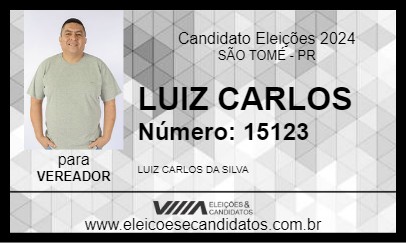 Candidato LUIZ CARLOS  2024 - SÃO TOMÉ - Eleições