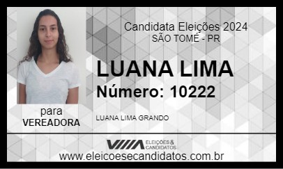 Candidato LUANA LIMA  2024 - SÃO TOMÉ - Eleições