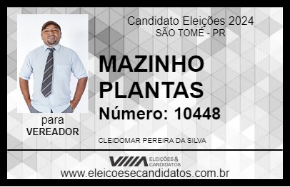 Candidato MAZINHO PLANTAS 2024 - SÃO TOMÉ - Eleições