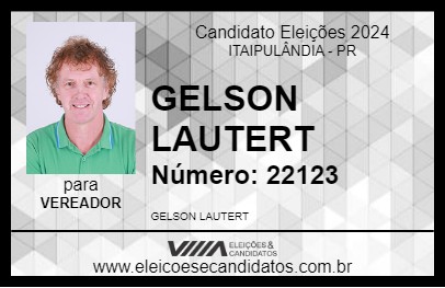 Candidato GELSON LAUTERT 2024 - ITAIPULÂNDIA - Eleições