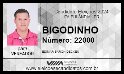 Candidato BIGODINHO 2024 - ITAIPULÂNDIA - Eleições