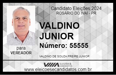 Candidato VALDINO JUNIOR 2024 - ROSÁRIO DO IVAÍ - Eleições