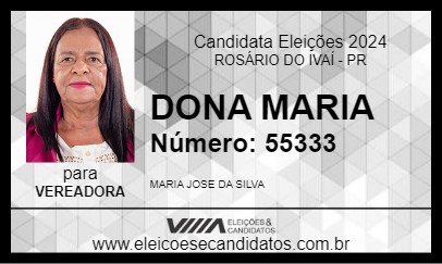 Candidato DONA MARIA 2024 - ROSÁRIO DO IVAÍ - Eleições