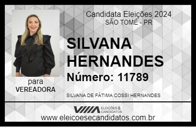 Candidato SILVANA HERNANDES  2024 - SÃO TOMÉ - Eleições