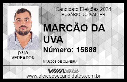 Candidato MARCÃO DA UVA 2024 - ROSÁRIO DO IVAÍ - Eleições