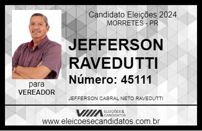 Candidato JEFFERSON RAVEDUTTI 2024 - MORRETES - Eleições