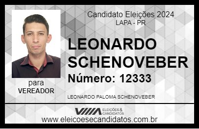 Candidato LEONARDO SCHENOVEBER 2024 - LAPA - Eleições