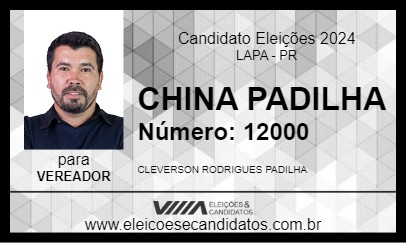 Candidato CHINA PADILHA 2024 - LAPA - Eleições