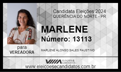 Candidato MARLENE 2024 - QUERÊNCIA DO NORTE - Eleições