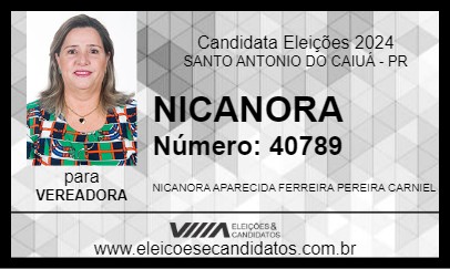 Candidato NICANORA 2024 - SANTO ANTONIO DO CAIUÁ - Eleições