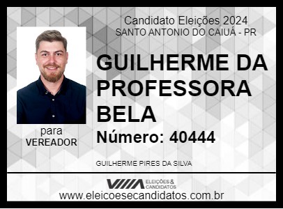 Candidato GUILHERME DA PROFESSORA BELA 2024 - SANTO ANTONIO DO CAIUÁ - Eleições